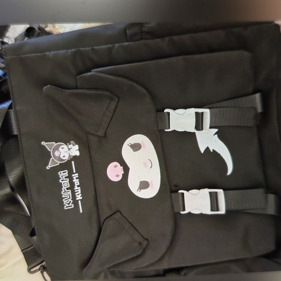 Black Kuromi Cross Body, Shoulder Bag w/ White Accents - Picture 2 of 11